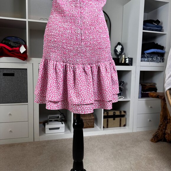 French Connection Womens Elao Verona Crepe Mini Dress Smocked Dress Sz M Fairy - Picture 9 of 12